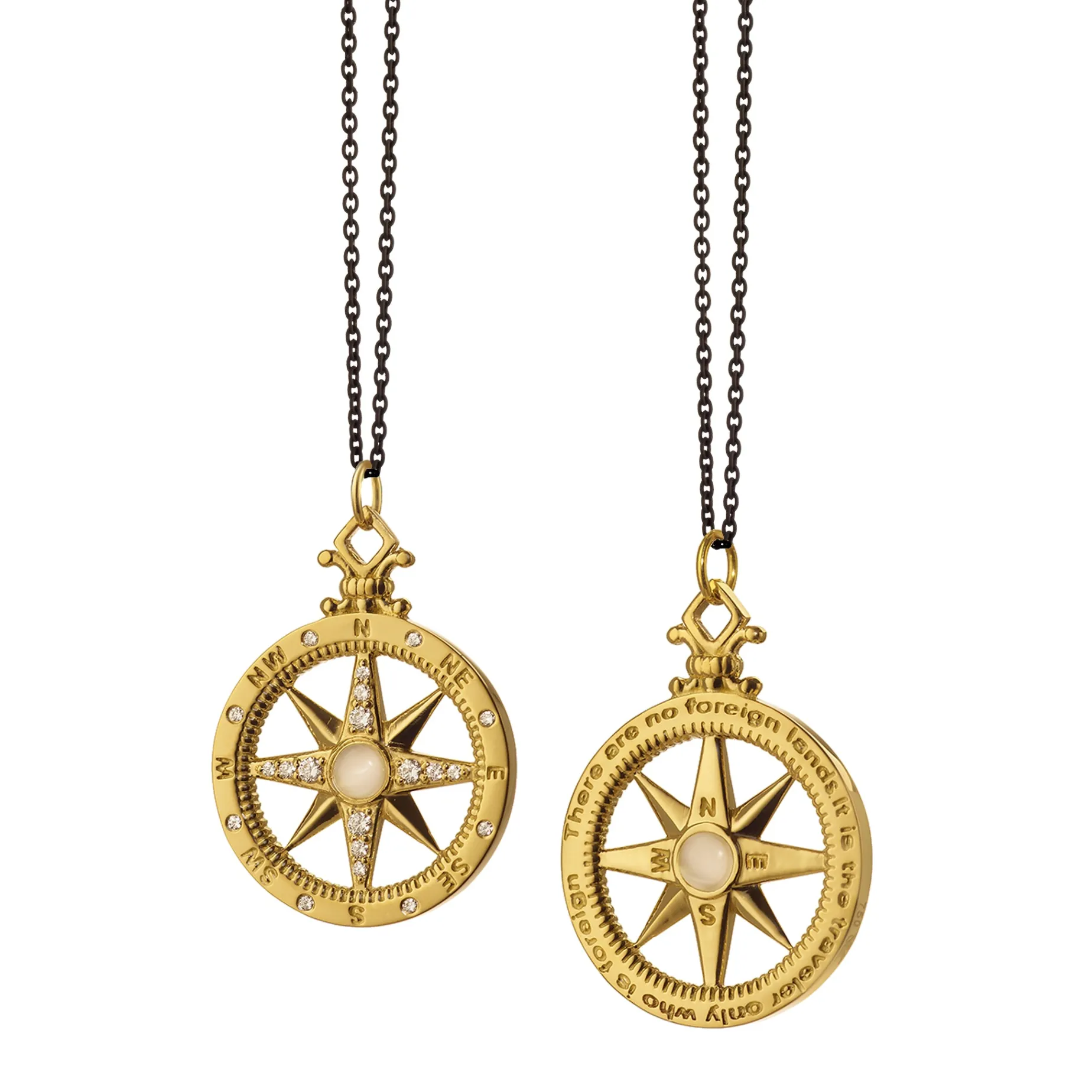 Adventure Compass Charm with Diamonds