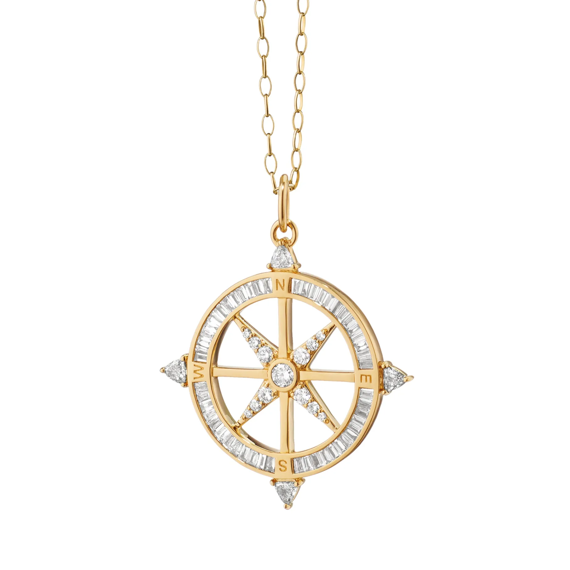Adventure Diamond Compass Necklace