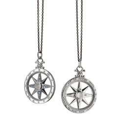 Adventure Global Compass Charm with Sapphires