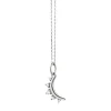 April Diamond "Moon" Sterling Silver Birthstone Necklace