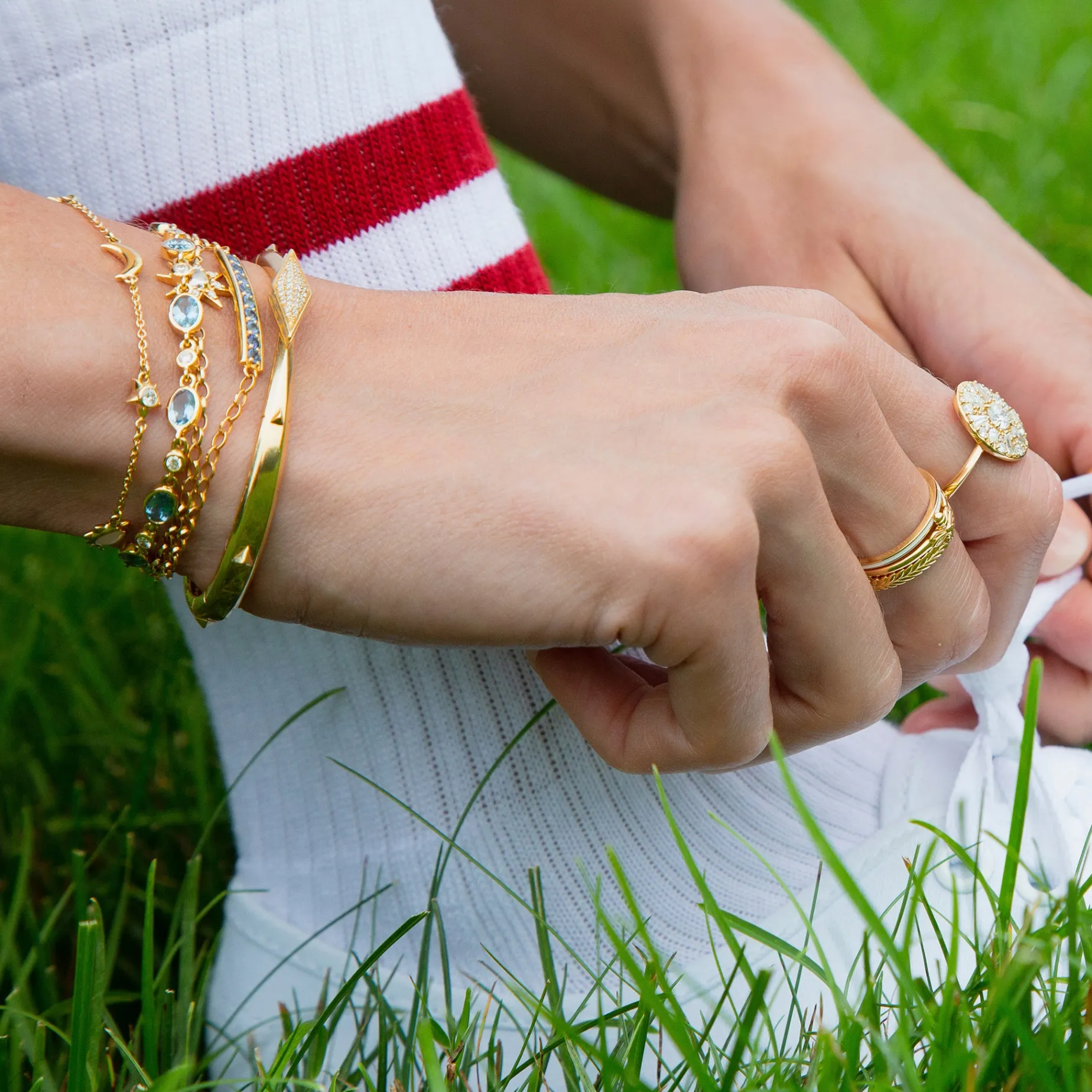 Aquamarine Tennis Bracelet in 18K Gold