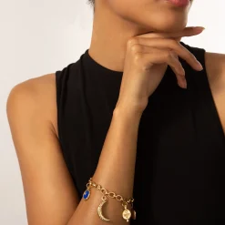 Audrey Link Charm Bracelet in 18K Yellow Gold