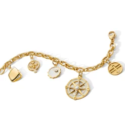 Audrey Link Charm Bracelet in 18K Yellow Gold