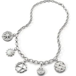 Audrey Link Charm Necklace in Sterling Silver