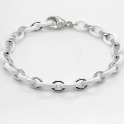 Audrey White Ceramic Link Bracelet