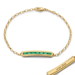 Baguette Emerald "Carpe Diem" Petite Poesy Bracelet