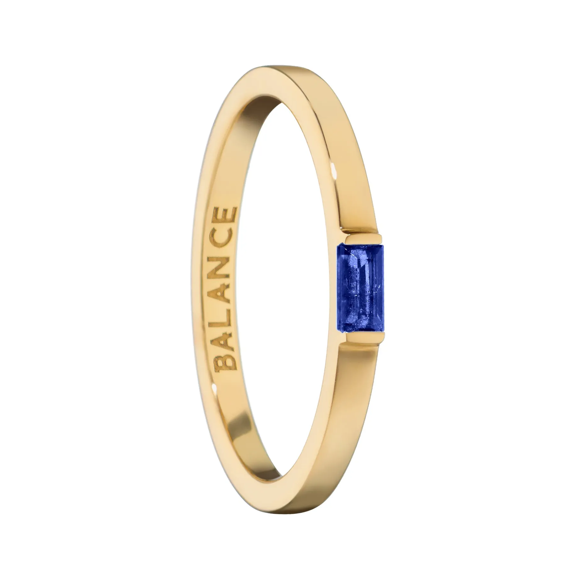 Balance Blue Sapphire Poesy Stackable Ring