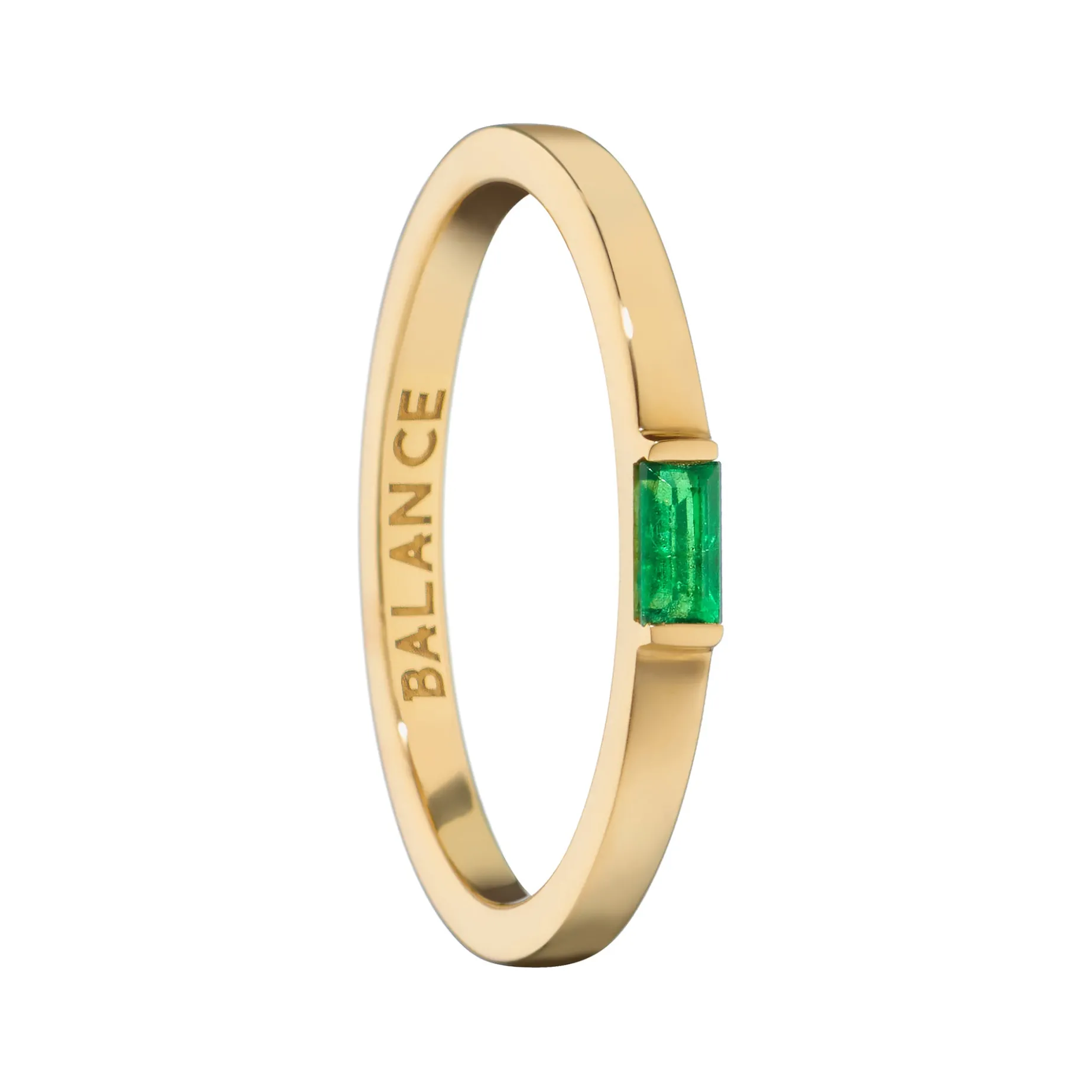 Balance Emerald Poesy Stackable Ring