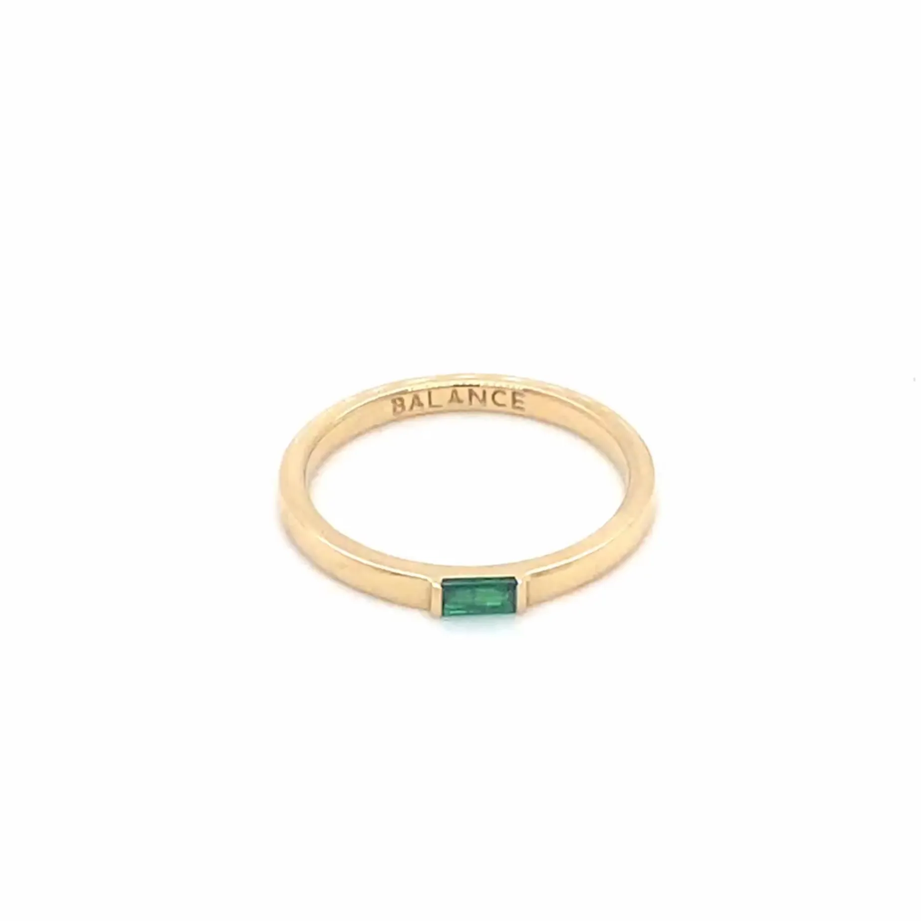 Balance Emerald Poesy Stackable Ring