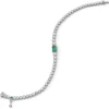 Bezel Set Diamond & Emerald Tennis Bracelet