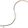 Bezel Set Round Diamond and Black Steel Tennis Bracelet
