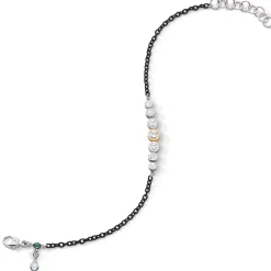 Bezel Set Sapphire & Black Steel Tennis Bracelet
