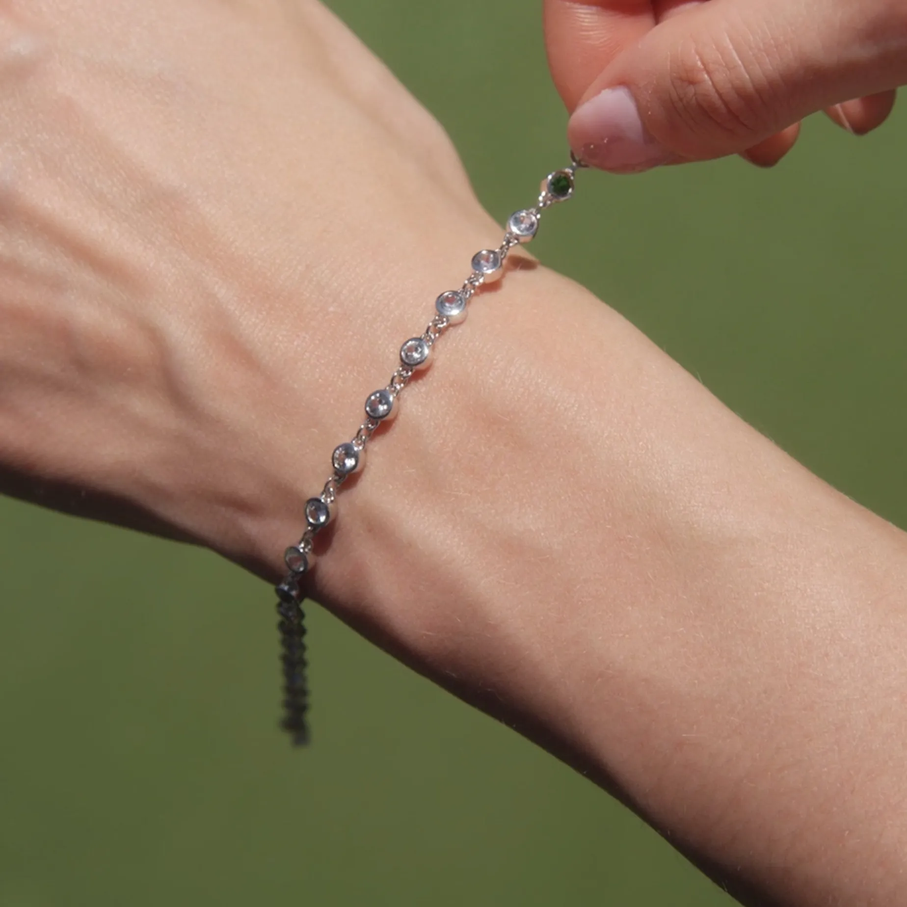 Bezel Set Sapphire Tennis Bracelet
