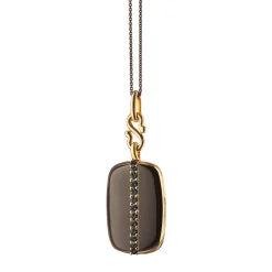 Black Enamel Vermeil "Britt" Locket with Black Diamonds