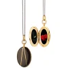 Black Enamel Vermeil Oval Locket