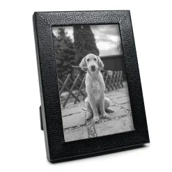 Black Pebbled Leather Frame