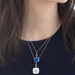Blue Enamel Cushion Locket