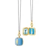 Blue Enamel Vermeil Cushion Deco Locket