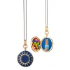 Blue Enamel Vermeil Round Locket