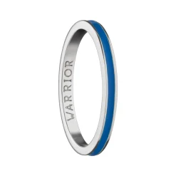 Blue "Warrior" Poesy Stackable Ring