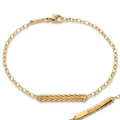 Breathe Leaf Poesy 18K Gold Bracelet