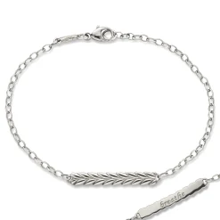 Breathe Leaf Poesy Sterling Silver Bracelet