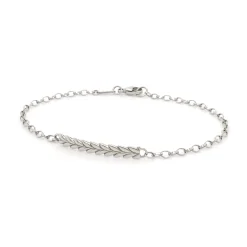 Breathe Leaf Poesy Sterling Silver Bracelet