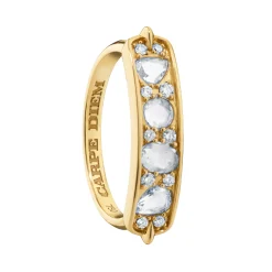 “Carpe Diem” Rose Cut Diamond Stackable Ring