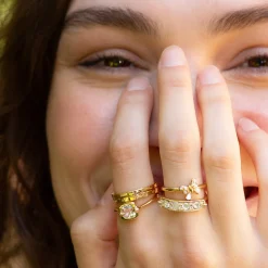 “Carpe Diem” Rose Cut Diamond Stackable Ring