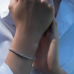Classic Sapphire Tennis Bracelet with Staggered Center Stones