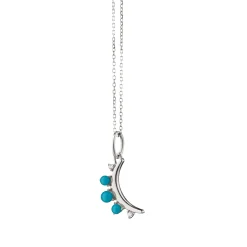 December Turquoise "Moon" Sterling Silver Birthstone Necklace