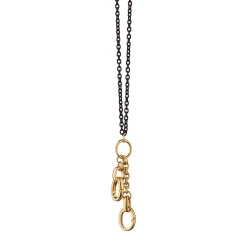 18" "Design Your Own" 18K Gold Steel Charm Chain Necklace, 2 Charm Stations