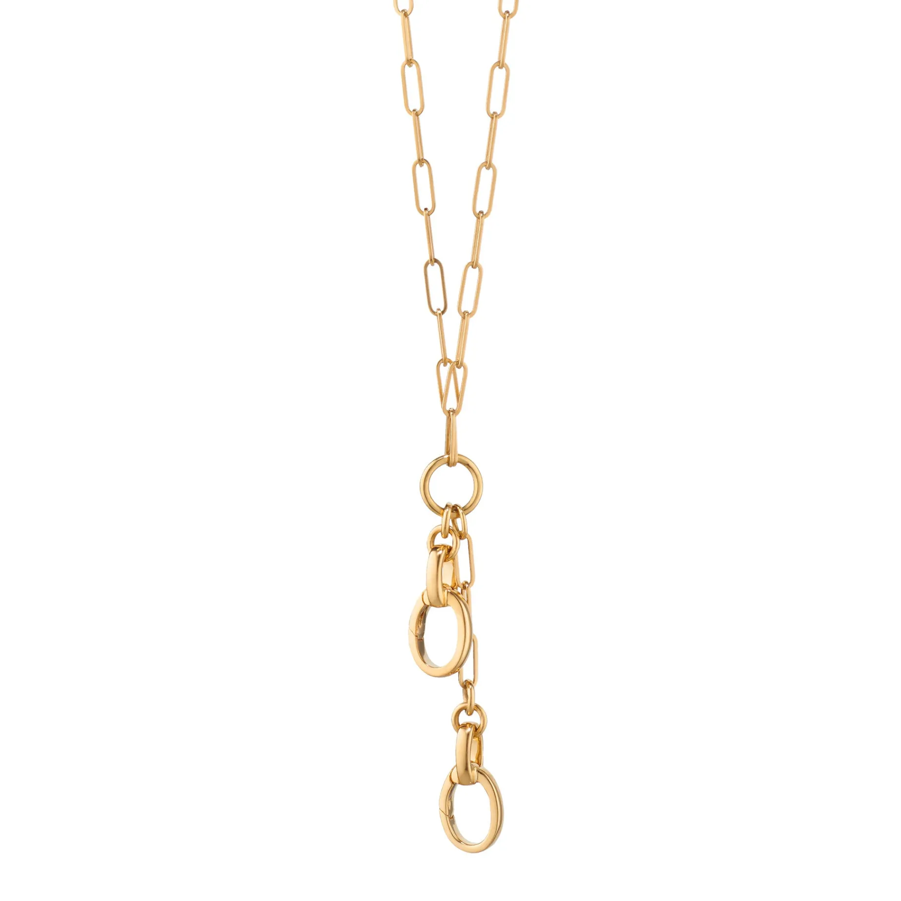 18" "Design Your Own" Paperclip Link Charm Chain Necklace, 2 Charm Stations