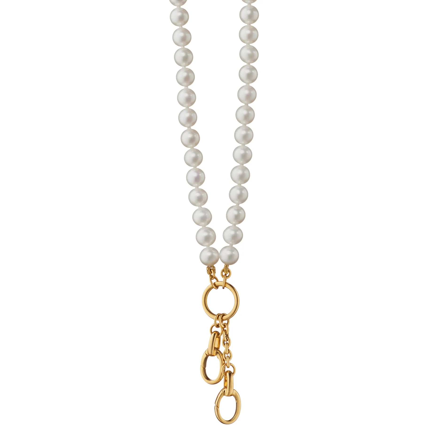 18" "Design Your Own" Pearl Charm Chain Necklace, 2 Charm Stations