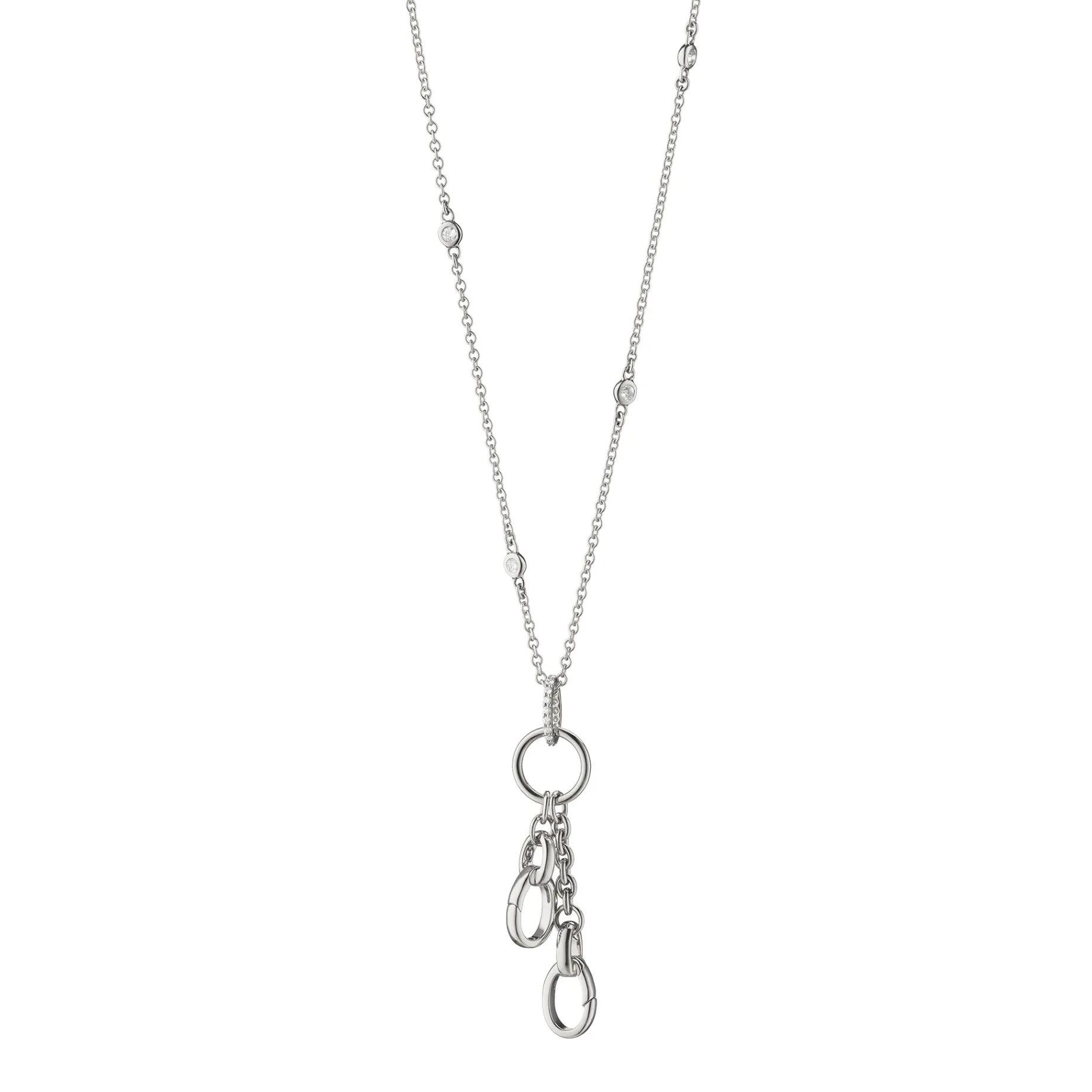 18" "Design Your Own" Small Charm Chain Necklace with Sapphires, 2 Charm Stations