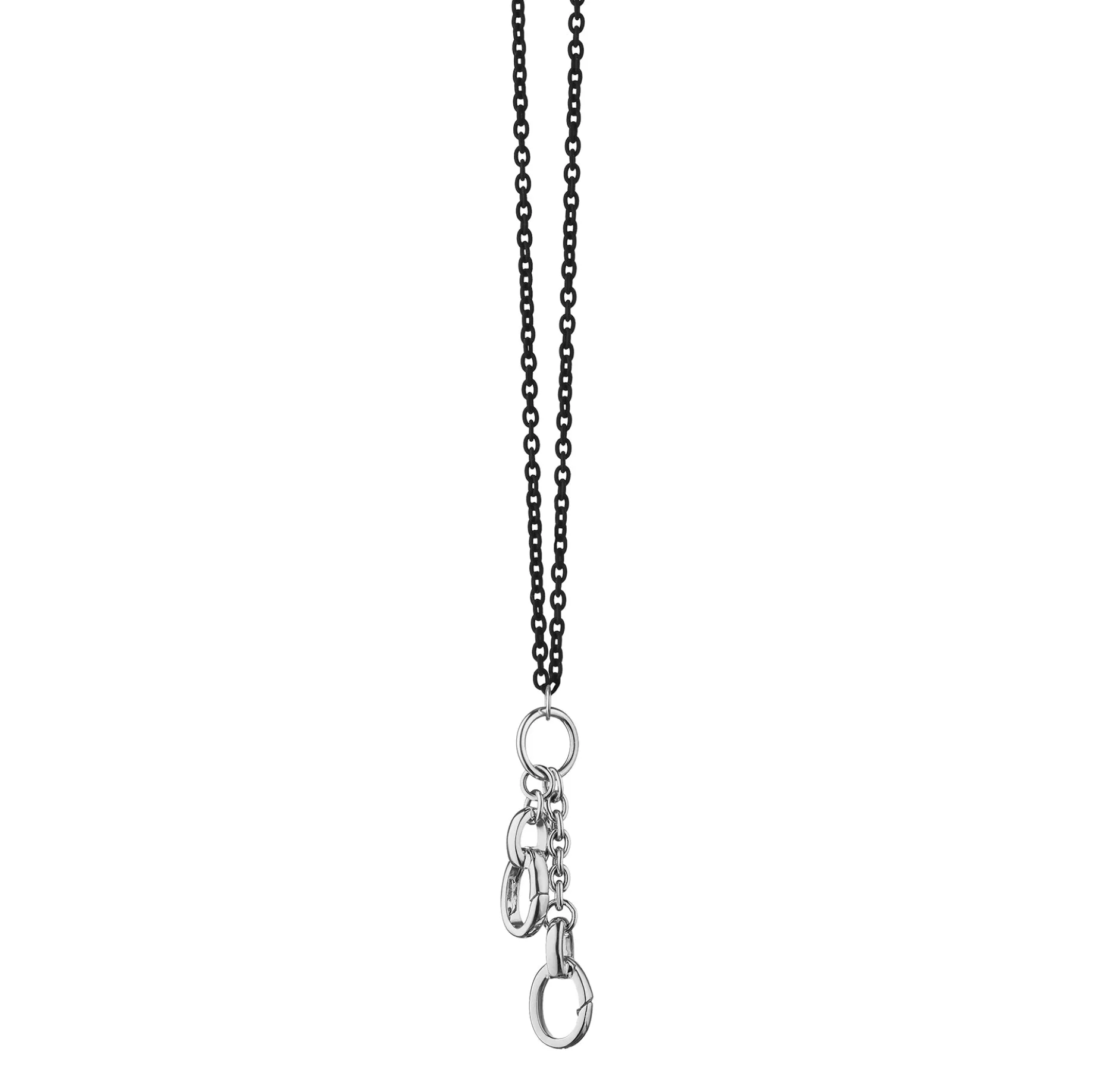 18" "Design Your Own" Sterling Silver Steel Charm Chain Necklace, 2 Charm Stations
