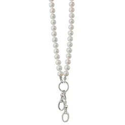 18" "Design Your Own" Sterling Silver Pearl Charm Chain Necklace, 2 Charm Stations