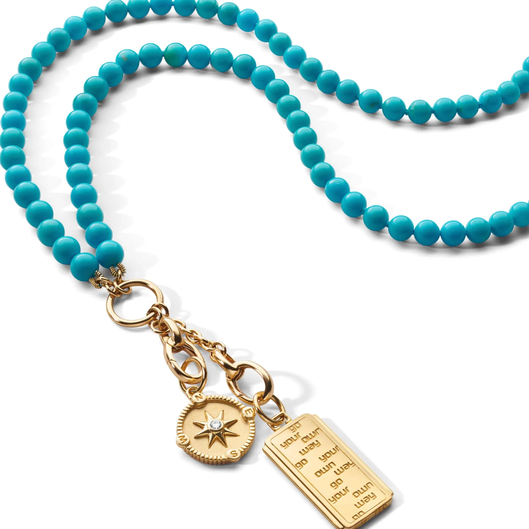 18" "Design Your Own" Turquoise Necklace, 2 Charm Stations