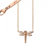 Diamond Critter Dragonfly "Grace" 18K Rose Gold Necklace