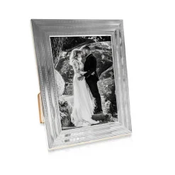 Dotted Pinstripe Silver Frame