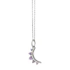 February Amethyst "Moon" Sterling Silver Birthstone Necklace