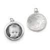 Floral Half-Locket Charm in Silver