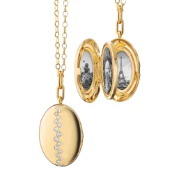 Four Image "Luxe" Staggered Diamond Locket Necklace