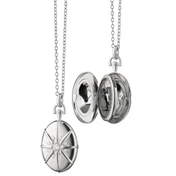 Four Image "Midi" Sterling Silver Starburst Locket