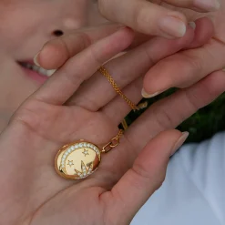 Galaxy 18K Gold Locket Necklace