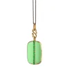 Green Enamel Vermeil "Britt" Locket with Emeralds