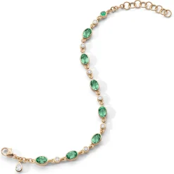 Green Tourmaline Tennis Bracelet in 18K Gold