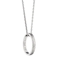 I Love You More Engraved Poesy Ring Necklace