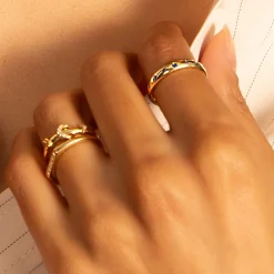 I Love You More Sapphire Poesy Stackable Ring