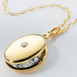Infinity Diamond & Gold Locket Necklace